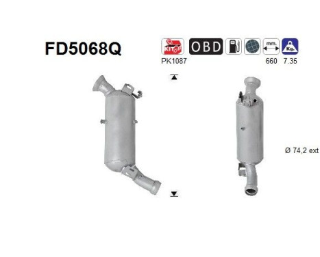 Soot/Particulate Filter, exhaust system FD5068Q AS
