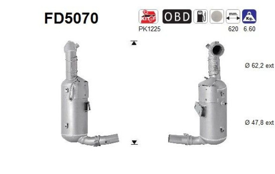 Soot/Particulate Filter, exhaust system FD5070 AS