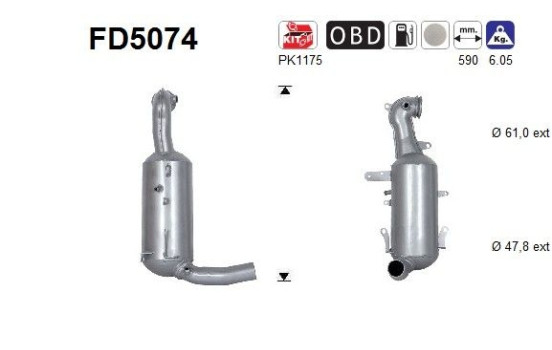 Soot/Particulate Filter, exhaust system FD5074 AS