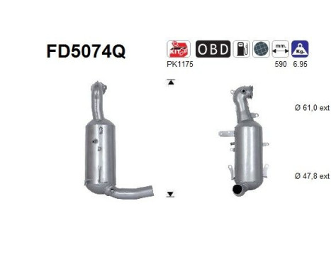 Soot/Particulate Filter, exhaust system FD5074Q AS