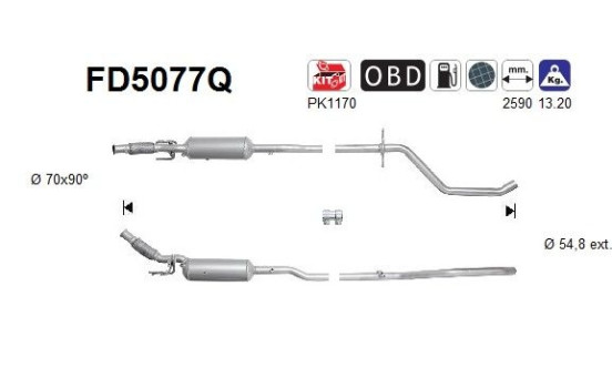 Soot/Particulate Filter, exhaust system FD5077Q AS