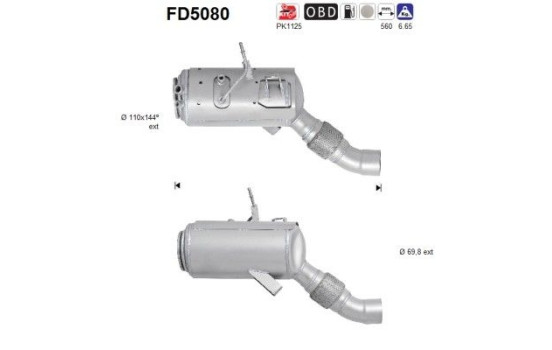 Soot/Particulate Filter, exhaust system FD5080 AS