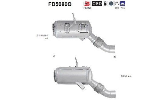 Soot/Particulate Filter, exhaust system FD5080Q AS
