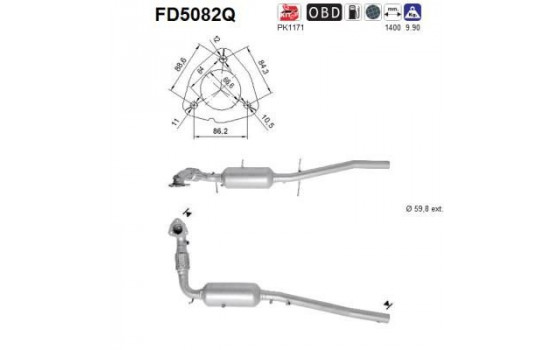 Soot/Particulate Filter, exhaust system FD5082Q AS