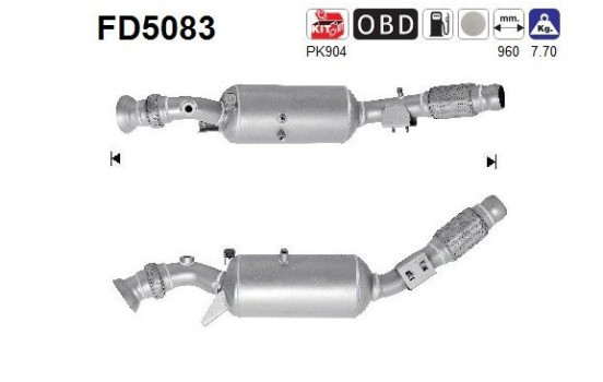 Soot/Particulate Filter, exhaust system FD5083 AS