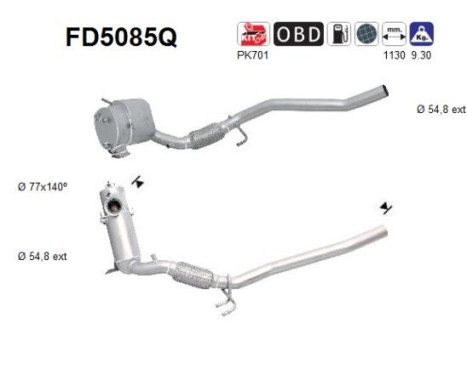 Soot/Particulate Filter, exhaust system FD5085Q AS