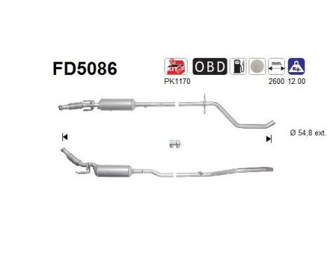Soot/Particulate Filter, exhaust system FD5086 AS