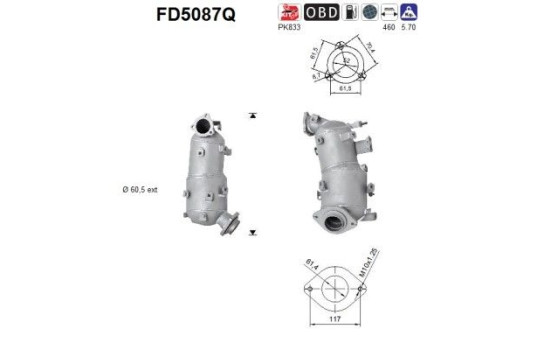 Soot/Particulate Filter, exhaust system FD5087Q AS