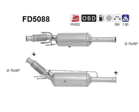 Soot/Particulate Filter, exhaust system FD5088 AS
