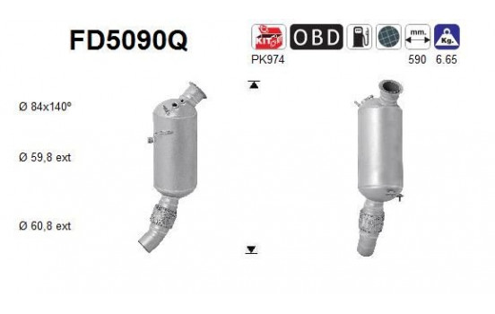 Soot/Particulate Filter, exhaust system FD5090Q AS