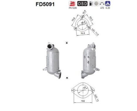 Soot/Particulate Filter, exhaust system FD5091 AS