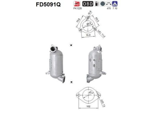 Soot/Particulate Filter, exhaust system FD5091Q AS