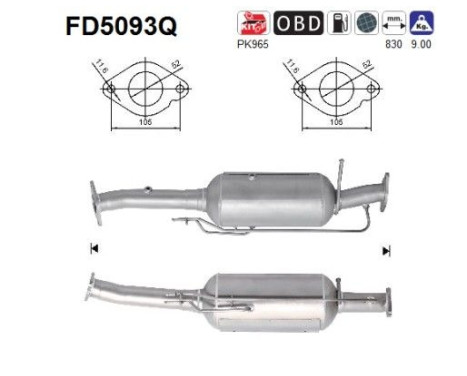 Soot/Particulate Filter, exhaust system FD5093Q AS