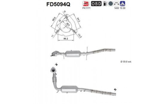 Soot/Particulate Filter, exhaust system FD5094Q AS