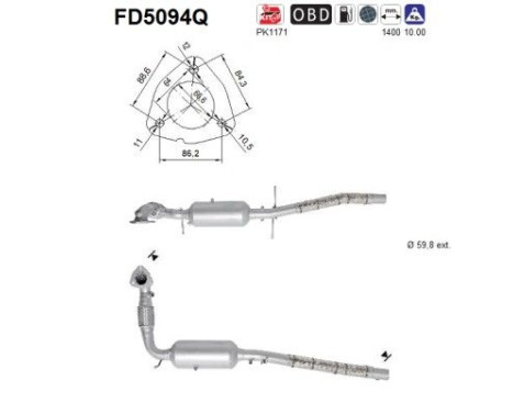 Soot/Particulate Filter, exhaust system FD5094Q AS