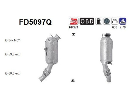 Soot/Particulate Filter, exhaust system FD5097Q AS