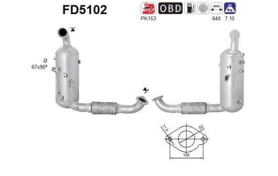 Soot/Particulate Filter, exhaust system FD5102 AS