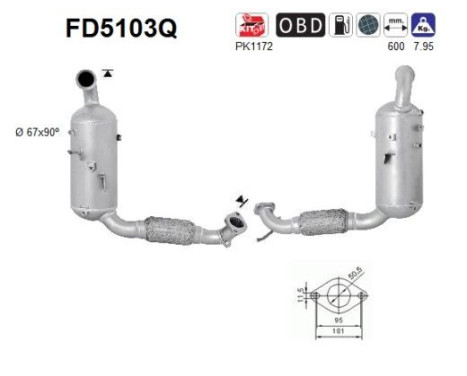 Soot/Particulate Filter, exhaust system FD5103Q AS