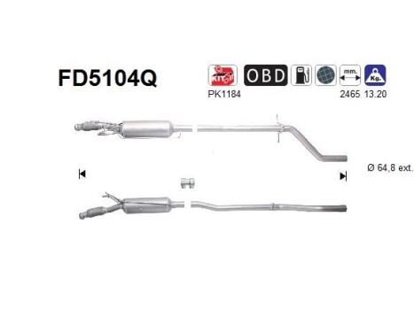 Soot/Particulate Filter, exhaust system FD5104Q AS