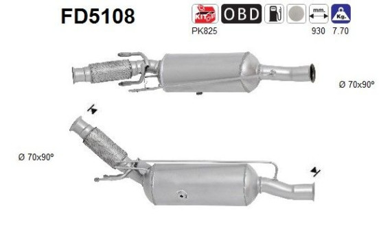 Soot/Particulate Filter, exhaust system FD5108 AS