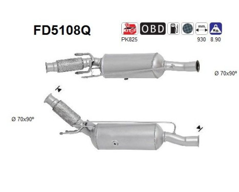 Soot/Particulate Filter, exhaust system FD5108Q AS