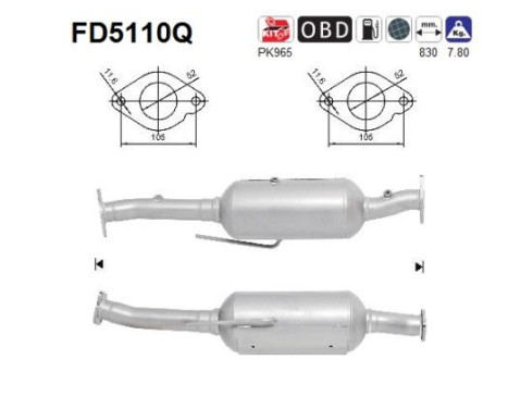 Soot/Particulate Filter, exhaust system FD5110Q AS