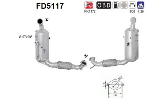 Soot/Particulate Filter, exhaust system FD5117 AS