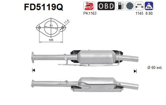 Soot/Particulate Filter, exhaust system FD5119Q AS