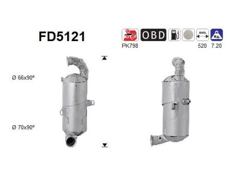 Soot/Particulate Filter, exhaust system FD5121 AS