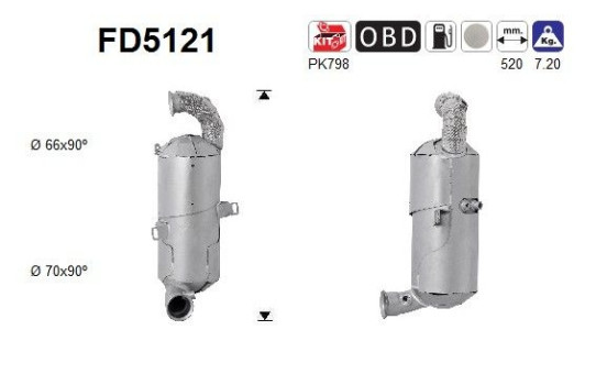 Soot/Particulate Filter, exhaust system FD5121 AS