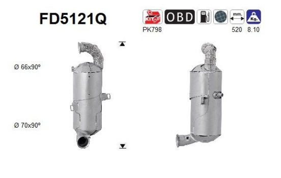 Soot/Particulate Filter, exhaust system FD5121Q AS