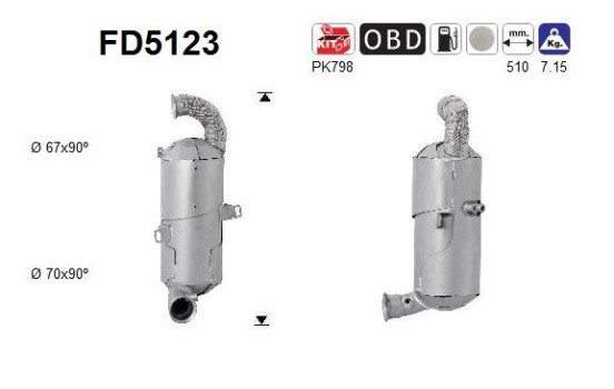 Soot/Particulate Filter, exhaust system FD5123 AS