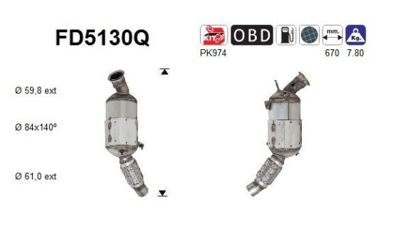 Soot/Particulate Filter, exhaust system FD5130Q AS