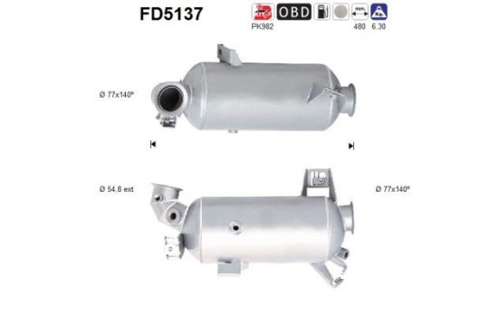 Soot/Particulate Filter, exhaust system FD5137 AS