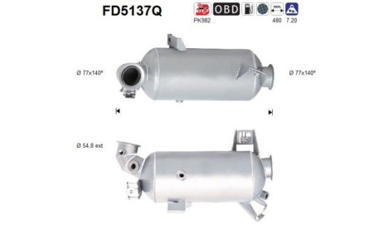 Soot/Particulate Filter, exhaust system FD5137Q AS