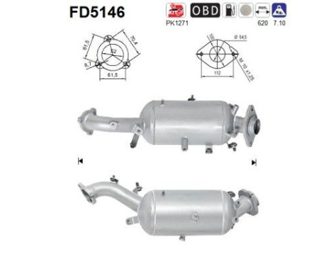 Soot/Particulate Filter, exhaust system FD5146 AS