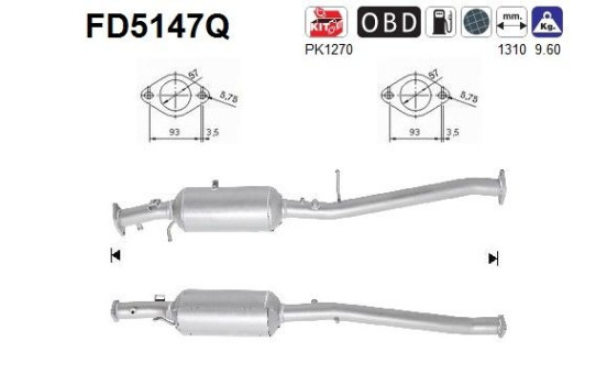 Soot/Particulate Filter, exhaust system FD5147Q AS