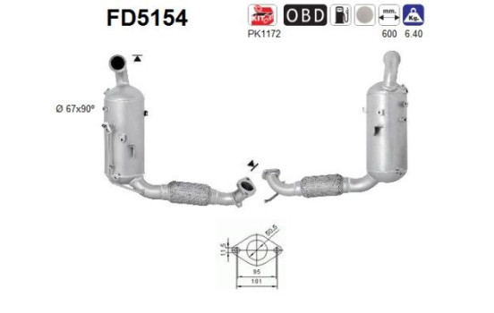 Soot/Particulate Filter, exhaust system FD5154 AS