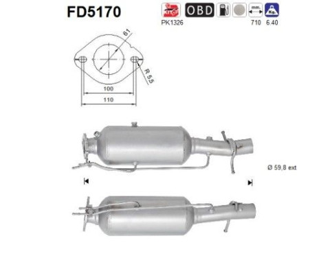 Soot/Particulate Filter, exhaust system FD5170 AS