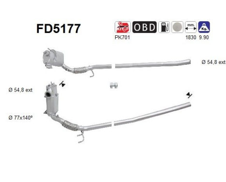 Soot/Particulate Filter, exhaust system FD5177 AS