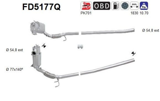 Soot/Particulate Filter, exhaust system FD5177Q AS