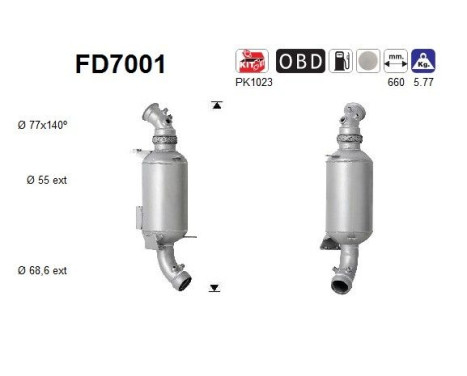Soot/Particulate Filter, exhaust system FD7001 AS