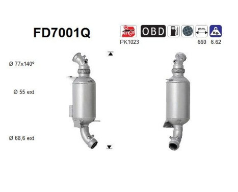 Soot/Particulate Filter, exhaust system FD7001Q AS
