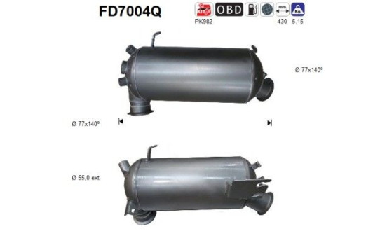 Soot/Particulate Filter, exhaust system FD7004Q AS
