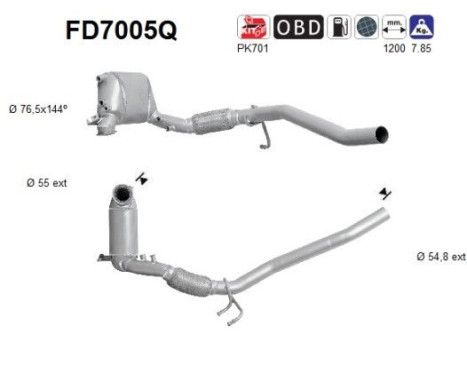 Soot/Particulate Filter, exhaust system FD7005Q AS