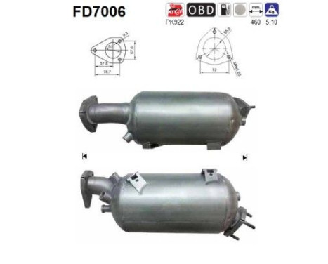 Soot/Particulate Filter, exhaust system FD7006 AS