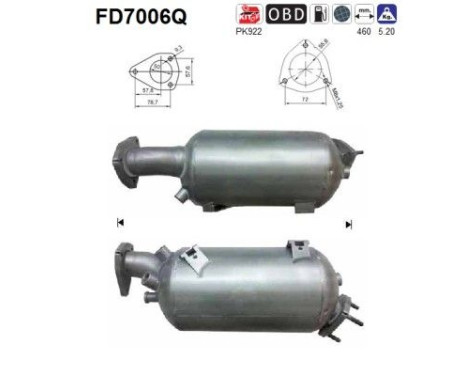 Soot/Particulate Filter, exhaust system FD7006Q AS