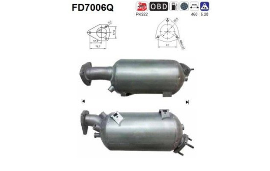 Soot/Particulate Filter, exhaust system FD7006Q AS