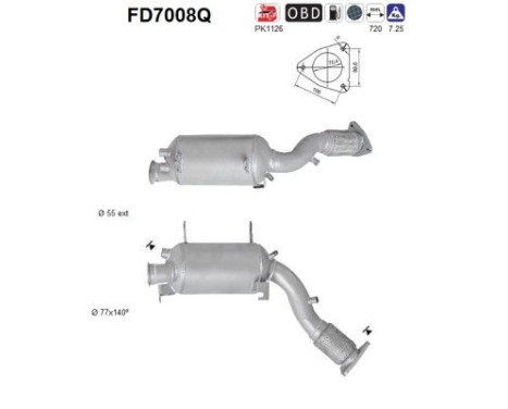 Soot/Particulate Filter, exhaust system FD7008Q AS