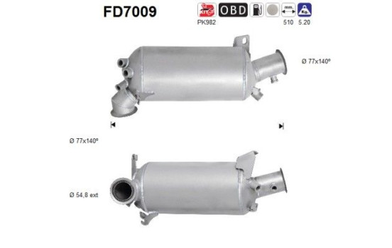 Soot/Particulate Filter, exhaust system FD7009 AS